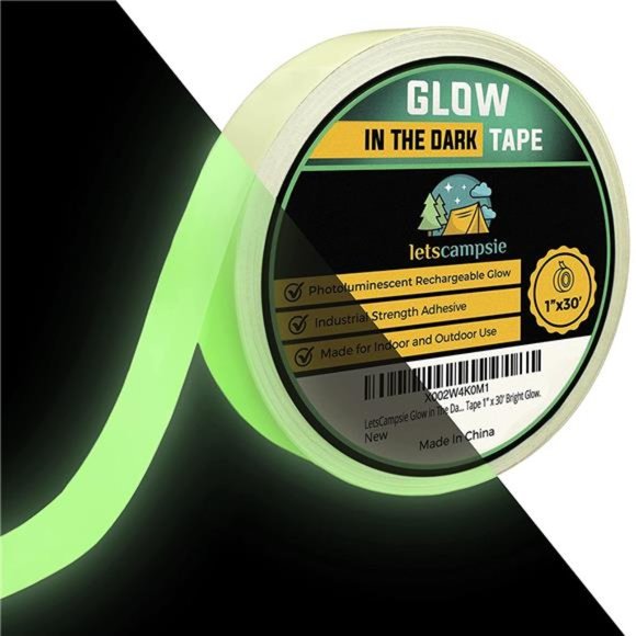 Glow in The Dark Tape–30ft x 1inch–Premium Industrial Grade Interior & Exterior - Picture 1 of 7